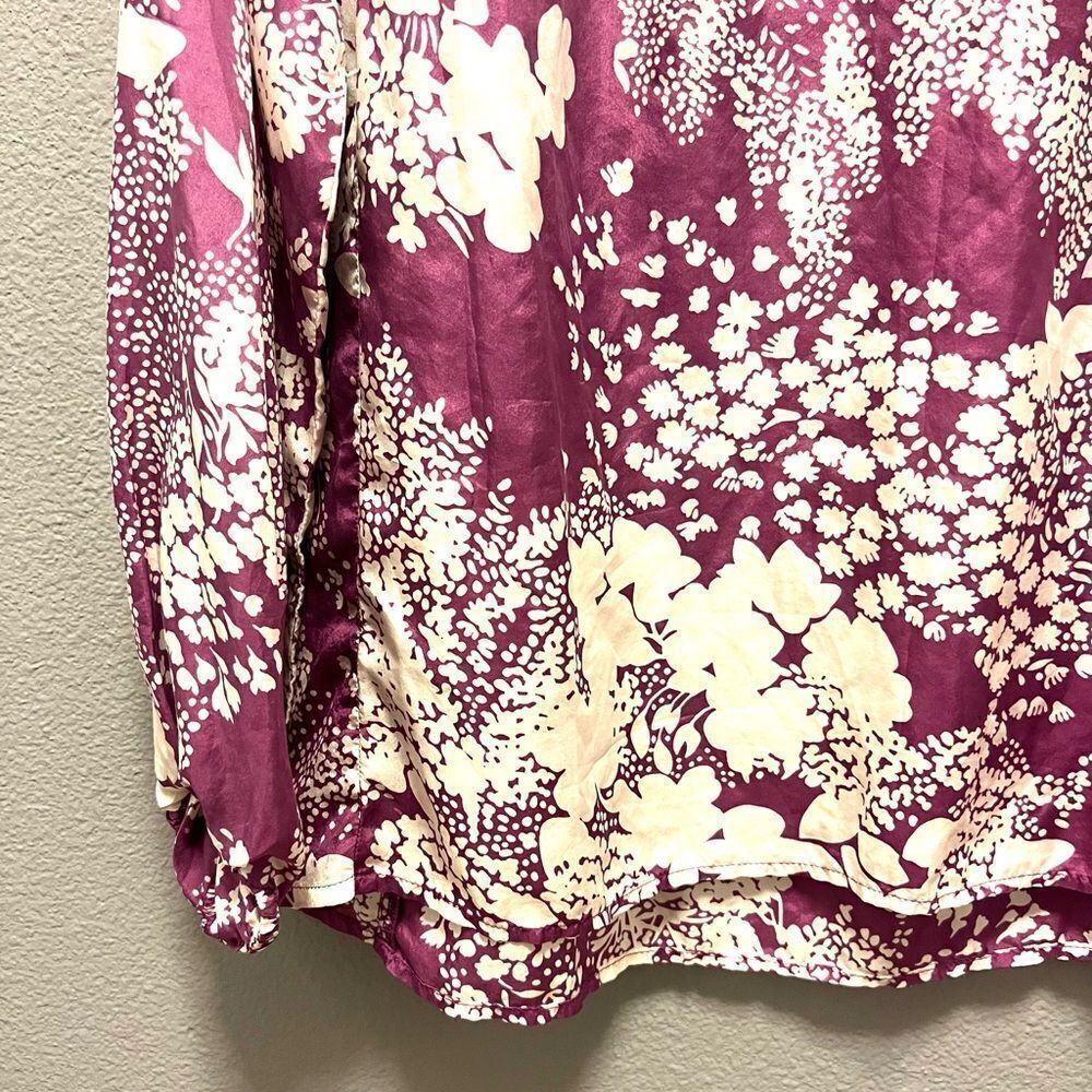 Velvet 100% Silk Floral Print Blouse - Picture 3 of 8